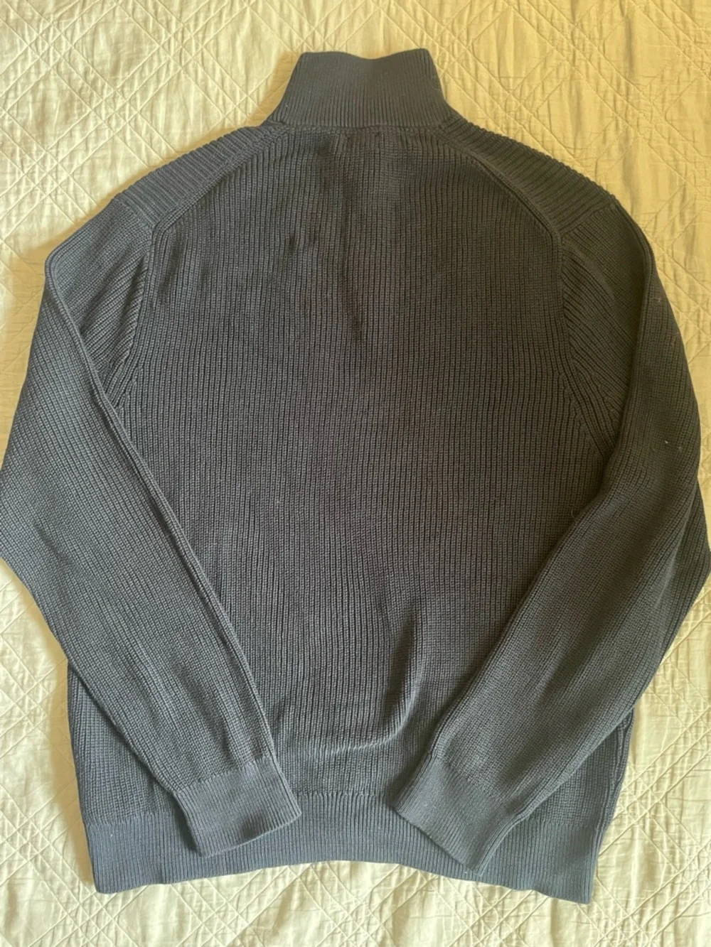 J. CREW Heritage cotton quarter-zip sweater in‎ Navy Size XXL $118 BT793